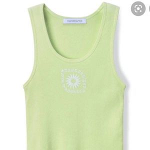 Yellow Eye Ribbed In Acid Tank Top/Cami